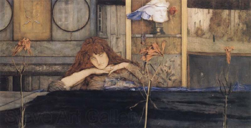 Fernand Khnopff I Lock My Door Upon Myself Norge oil painting art